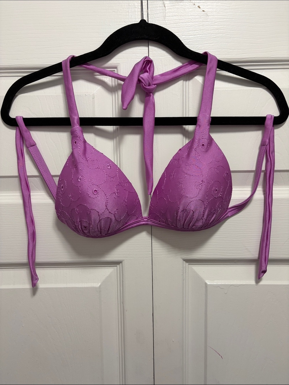 Hula Honey Lilac Halter Tie Bikini Top M
